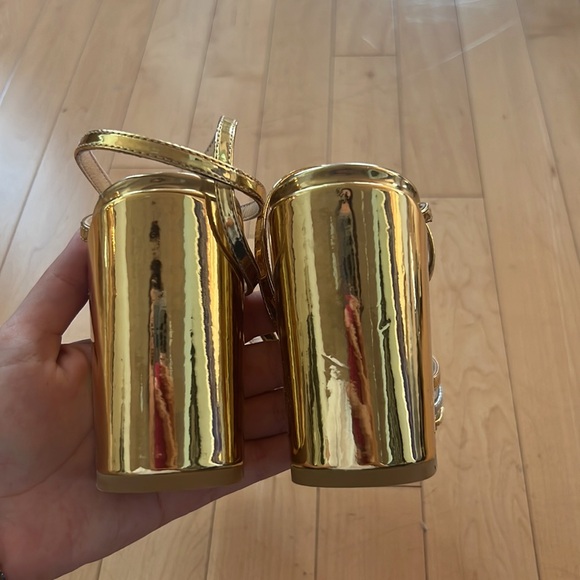 Gold and silver never worn RAYE block heels - Picture 4 of 4